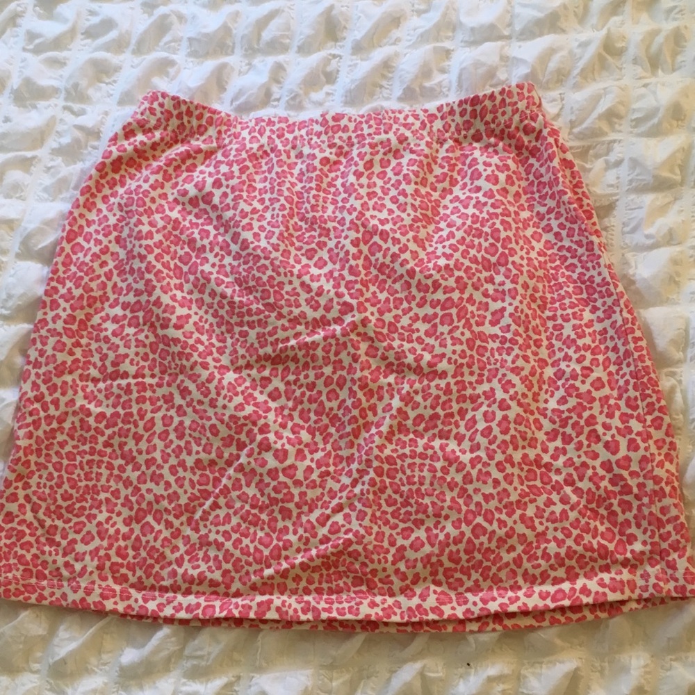 Pink cheetah print skirt